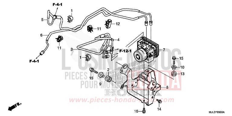 ABS-MODULATOR von NC750X "Meca" MAT PEARL GLARE WHITE (NHB54) von 2014